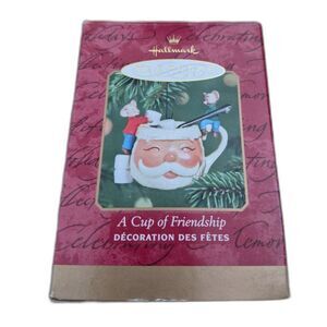 Vintage 1989 Hallmark Keepsake Ornament Friendship Time Mice in Teacup 80s